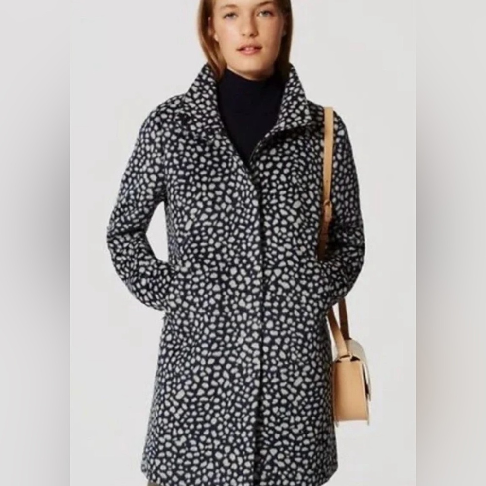 Ann Taylor Loft Wool Blend Animal Print Coat/Jacket size Medium